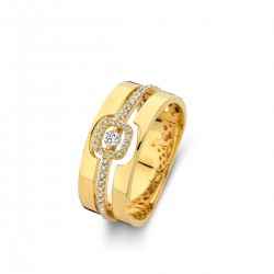 Ring 18 karaat met diamant, briljant geslepen in totaal 0.2ct. - 118707