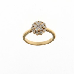 Ring 18 karaat met diamant, briljant geslepen voor een totaal van 0.38ct. - 118755