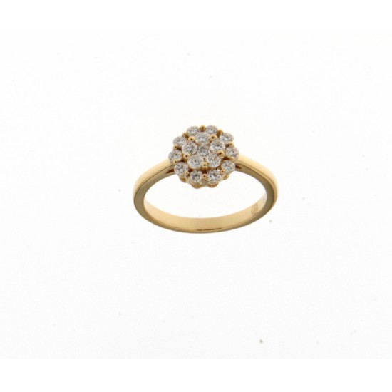 Ring 18 karaat met diamant, briljant geslepen voor een totaal van 0.38ct. - 118755