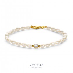 armband Aucielle 4x4mm white Topaz cushion - 119113