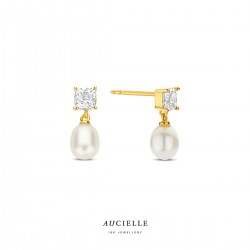 oorbellen Aucielle white topaz cushion - 119130