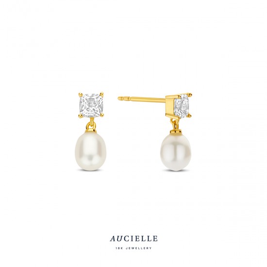 oorbellen Aucielle white topaz cushion - 119130