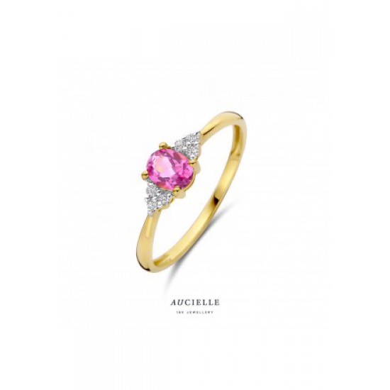 Ring Aucielle met zirconium en roze topaas - 118665