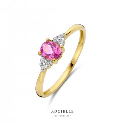 Ring Aucielle met zirconium en roze topaas - 118665