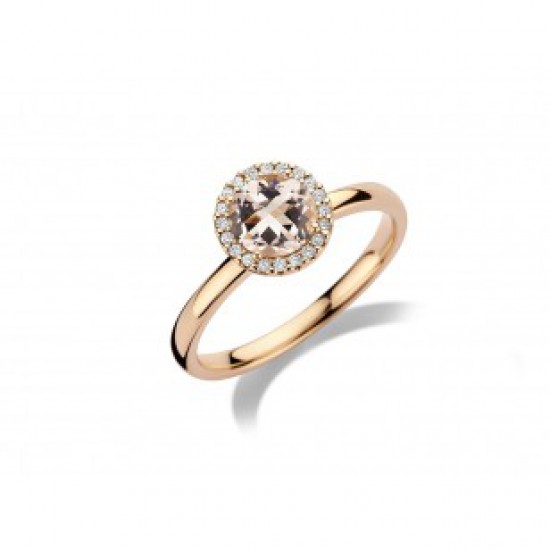 Ring 18 karaat met morganiet en diamant - 118743